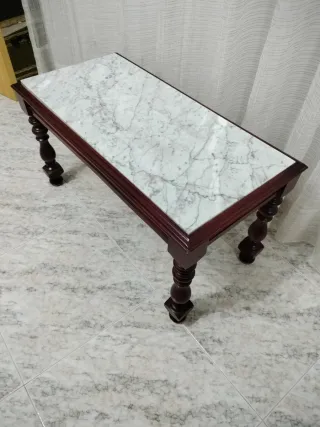 Mesa de centro mármol y madera