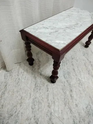 Mesa de centro mármol y madera