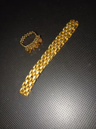 Conjunto Bisutería Antigua Dorada