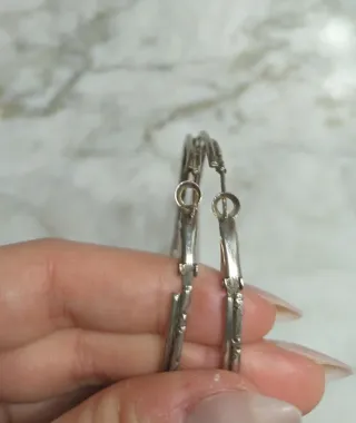 Pendientes de aro plateados