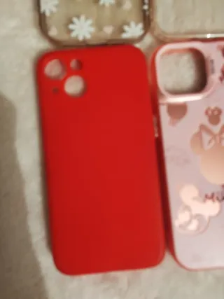 Fundas iPhone 15 (2 transparentes, 1 roja, 1 Minni