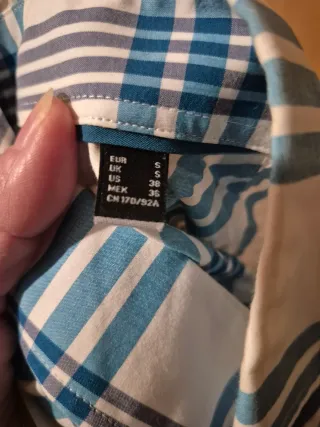 Camisa Cortefiel cuadros azul y blanco