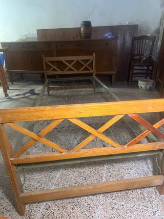 Somier vintage plegable madera y metal