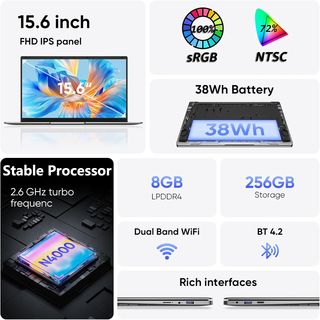 Portátil 15.6 FHD 1080p 8GB RAM 256GB