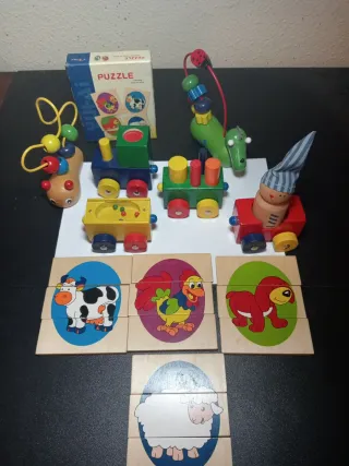 Juguetes de Madera Educativos Trenes y Puzzles