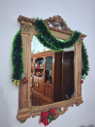 Mueble de esquina madera y lámpara