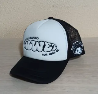 Gorra trucker PSYCHONE blanca y negra