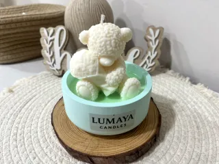 Vela artesanal de oso con aroma natural