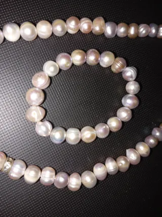 Collar y pulsera perlas naturales
