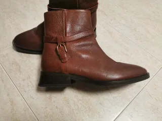 Botines Geox Piel Marrón Hebilla