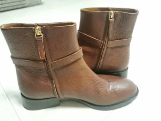 Botines Geox Piel Marrón Hebilla