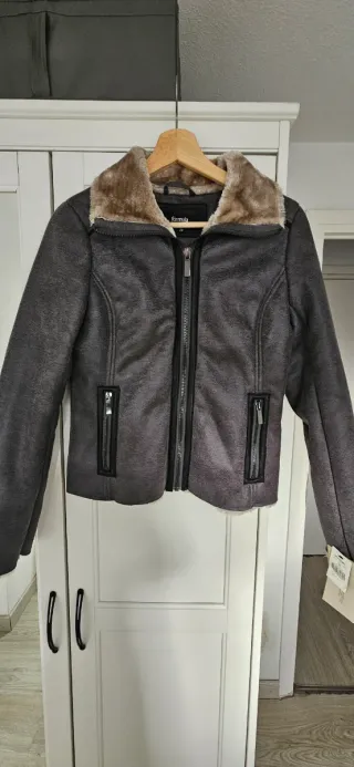 Cazadora aviador Fórmula Joven borrego gris