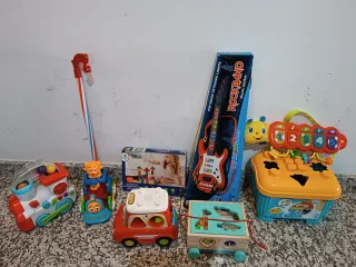 Lote Juguetes Niños: Tren, guitarra, bloques...