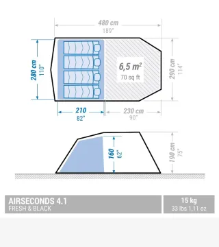 Tienda Quechua Airseconds 4.1 F&B