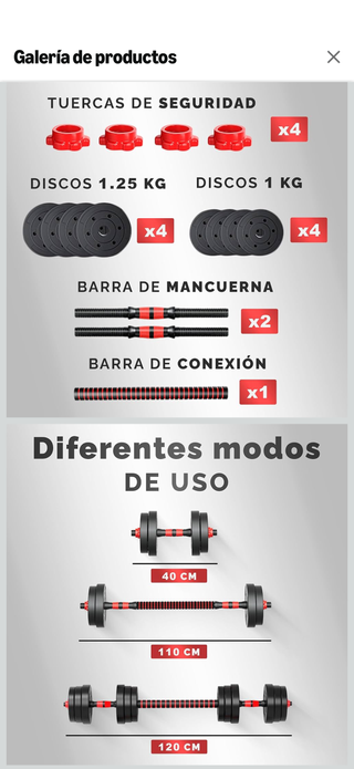 Juego Mancuernas Ajustables NUEVAS