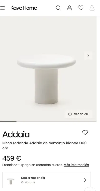 Mesa de comedor blanca redonda