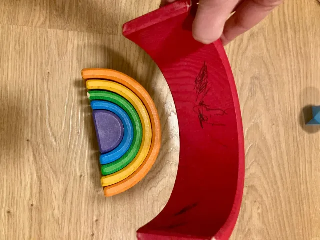 Arcoíris de madera