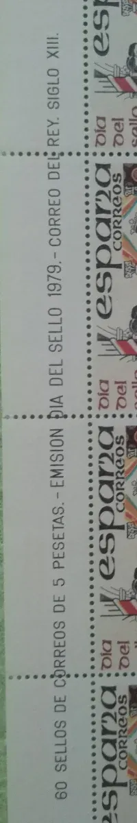 60 Sellos de 5 ptas año 1979 Correo del rey siglo