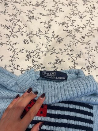 Jersey Polo Ralph Lauren azul con bandera