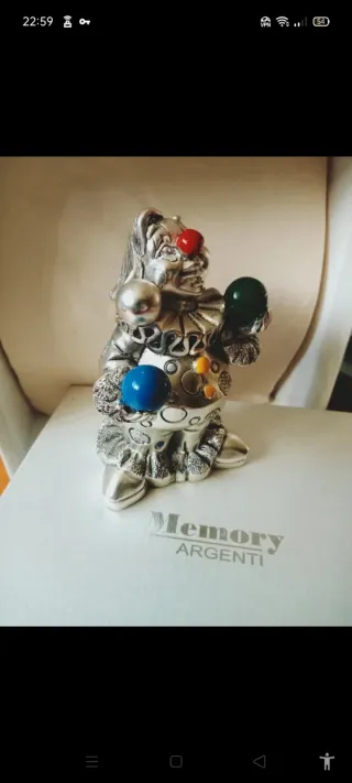 CLOWN Soprammobile laccato e placcato in argento