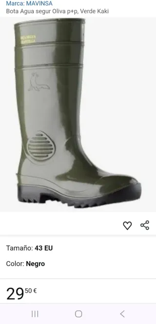 Botas de agua MAVINSA T43 Verde Oliva