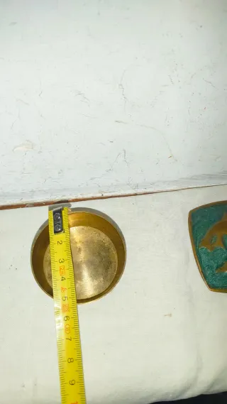 Antigua caja joyero bronce cloisonné delfines