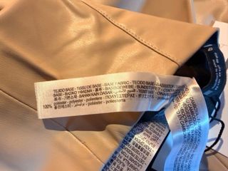 Pantalón Zara Piel Sintética Crema Talla XS