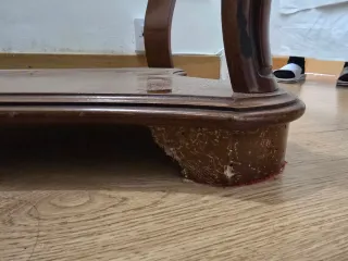 Mesa de centro cristal y madera