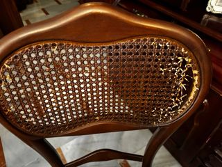 Lote 2 sillones y 6 sillas tapizadas