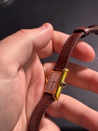 Reloj Cartier Cuero Dorado