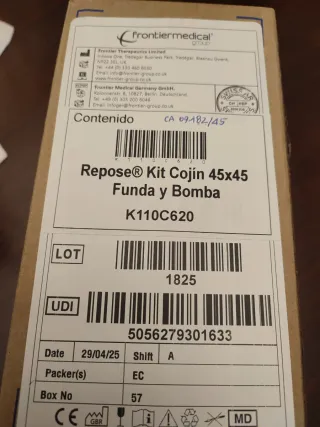 Cojín Antiescaras Repose® 45x45, con bomba y funda