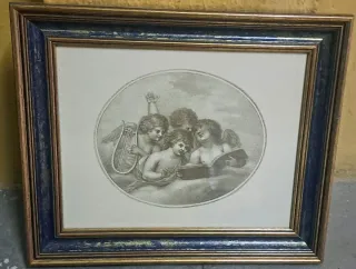 Cuadro antiguo "Pequeños Ángeles"