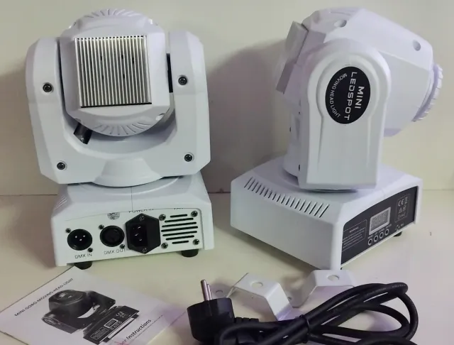 x2 CABEZAS MÓVILES BLANCAS 90W DJ LIGHTS SPOT BEAM