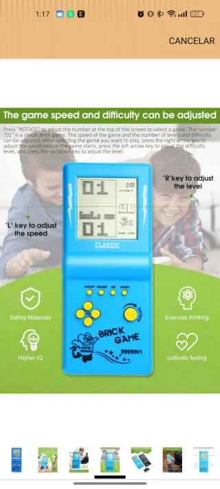 Juego Tetris Clásico comprado en Amazon por 17,90€