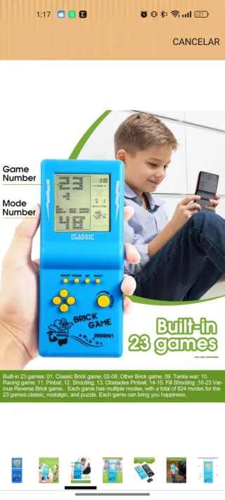 Juego Tetris Clásico comprado en Amazon por 17,90€