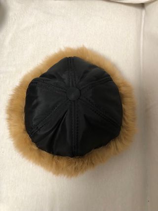 Gorro piel conejo auténtica negro y camel