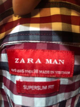 Camisa Zara cuadros hombre