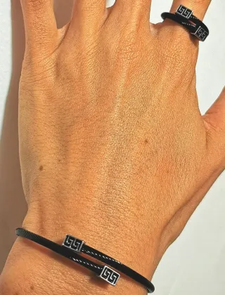 Conjunto Pulsera y Anillo Acero Inoxidable