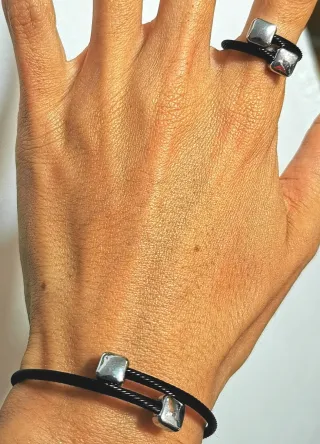 Conjunto Pulsera y Anillo Acero Inoxidable