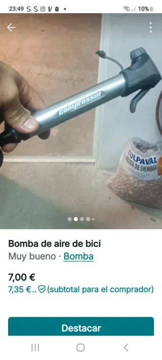 Bomba de aire para bici