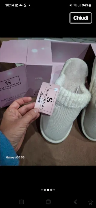 Pantofole donna beige e bianche