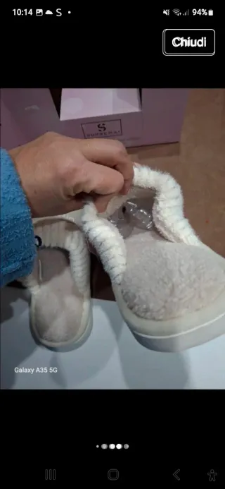 Pantofole donna beige e bianche