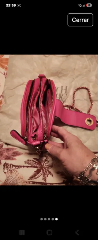 Bolso bandolera rosa fusia