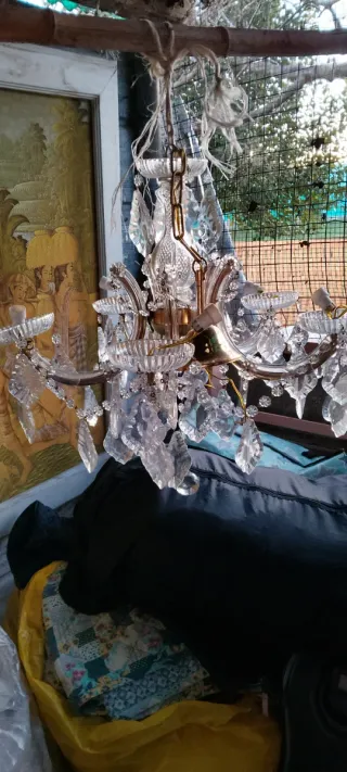 Lampadario cristallo 6 luci vintage