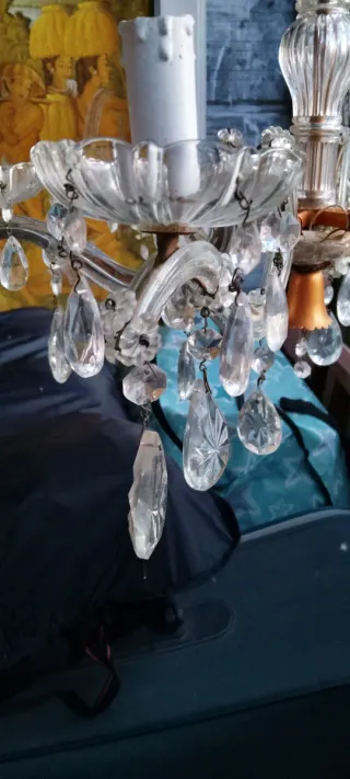 Lampadario cristallo 6 luci vintage