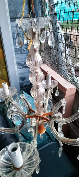 Lampadario cristallo 6 luci vintage