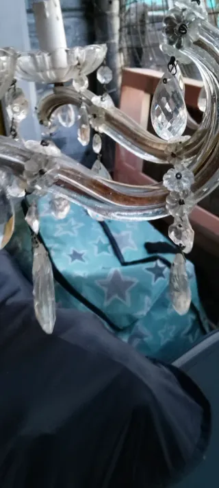 Lampadario cristallo 6 luci vintage