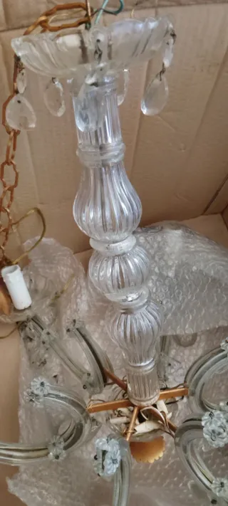 Lampadario cristallo 6 luci vintage