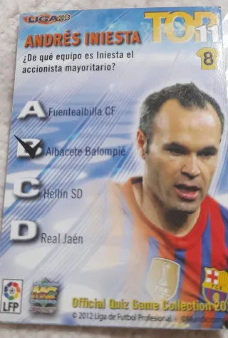 Cromo Iniesta firmado LIGA 2013