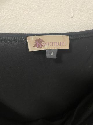 Maglietta nera Woman con brillantini taglia M